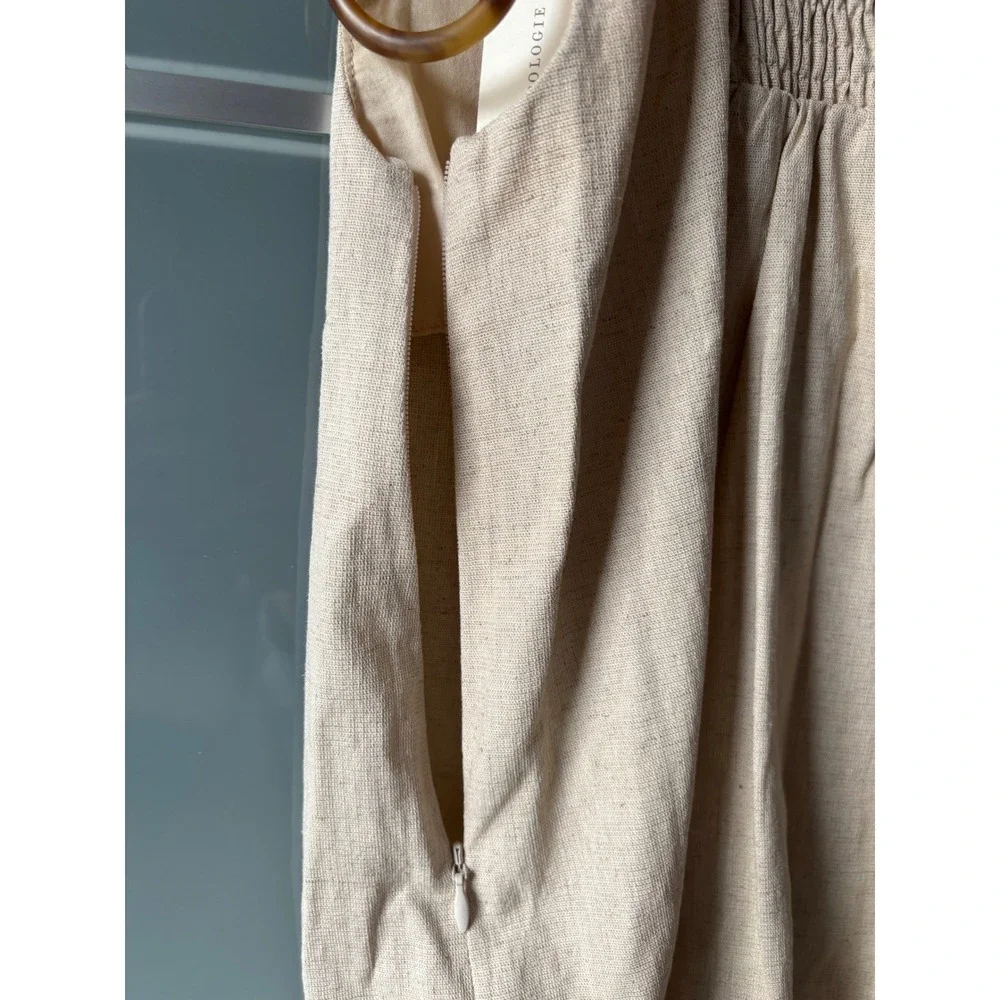Anthropologie side cut out Cream Mini Dress with Spaghetti Straps